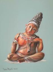 Buddha giovane - pastello morbido - cm. 30x40 h.