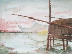 Il capanno - acquerello - cm. 40x28 h.