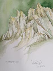 Montagne verdi - acquerello - cm. 20x30 h. - ripr.