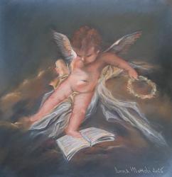 L'angioletto - Pastello morbido - cm. 30x30 h.