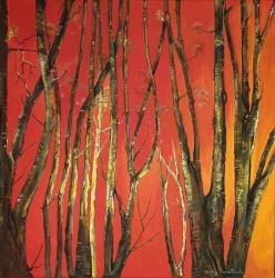 Alberi - tempera su tela - cm.80x80
