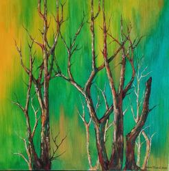 Aurora Boreale - tempera su tela - cm. 80x80