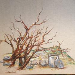 Il percorso - tempera su tela - cm. 70x70