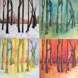 Per non dimenticare le stagioni - tempera su tavola - cm. 80x80