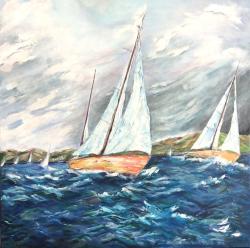 Vele - Tecnica mista - 80x80cm